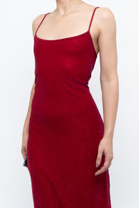 Vintage x Made in Canada x Pink, Red Irridescent Midi Dress (M)