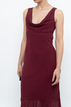 Load image into Gallery viewer, Vintage x Made in Canada x BURGUNDY Draped Maxi Dress (S)