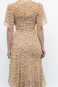 ASTR THE LABEL x Yellow Floral Flowy Midi Dress (S)