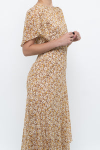 ASTR THE LABEL x Yellow Floral Flowy Midi Dress (S)