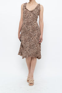 Vintage x Made in India x Animal Print Midi Dress (S, M)