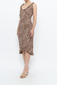 Vintage x Made in India x Animal Print Midi Dress (S, M)