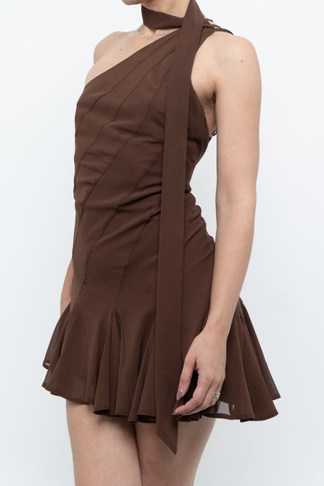 Modern x Brown Panelled Mini Dress (S, M)