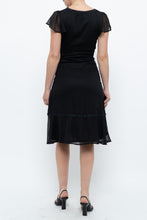Load image into Gallery viewer, Vintage x Made in India x Black Bow Mesh Midi Dress (S)