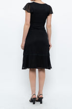 Load image into Gallery viewer, Vintage x Made in India x Black Bow Mesh Midi Dress (S)
