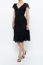 Load image into Gallery viewer, Vintage x Made in India x Black Bow Mesh Midi Dress (S)