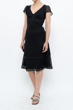 Load image into Gallery viewer, Vintage x Made in India x Black Bow Mesh Midi Dress (S)
