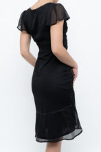 Load image into Gallery viewer, Vintage x Made in India x Black Bow Mesh Midi Dress (S)