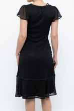 Load image into Gallery viewer, Vintage x Made in India x Black Bow Mesh Midi Dress (S)