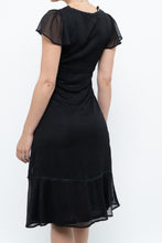 Load image into Gallery viewer, Vintage x Made in India x Black Bow Mesh Midi Dress (S)