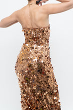 Load image into Gallery viewer, Modern x Bronze Sequin Strapless Formal Dress (S)