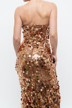 Load image into Gallery viewer, Modern x Bronze Sequin Strapless Formal Dress (S)
