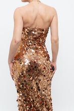 Load image into Gallery viewer, Modern x Bronze Sequin Strapless Formal Dress (S)