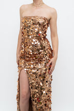 Load image into Gallery viewer, Modern x Bronze Sequin Strapless Formal Dress (S)
