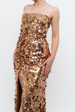 Load image into Gallery viewer, Modern x Bronze Sequin Strapless Formal Dress (S)