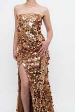 Load image into Gallery viewer, Modern x Bronze Sequin Strapless Formal Dress (S)