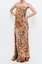 Load image into Gallery viewer, Modern x Bronze Sequin Strapless Formal Dress (S)