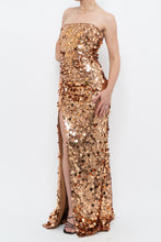 Load image into Gallery viewer, Modern x Bronze Sequin Strapless Formal Dress (S)
