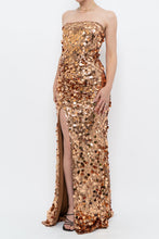 Load image into Gallery viewer, Modern x Bronze Sequin Strapless Formal Dress (S)