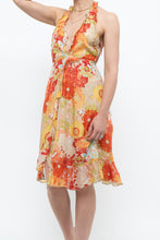 Load image into Gallery viewer, Vintage x Made in Romania x MISS SIXTY Silk Floral Halter Midi Dress (M, L)