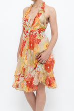 Load image into Gallery viewer, Vintage x Made in Romania x MISS SIXTY Silk Floral Halter Midi Dress (M, L)