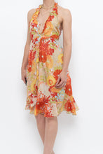 Load image into Gallery viewer, Vintage x Made in Romania x MISS SIXTY Silk Floral Halter Midi Dress (M, L)