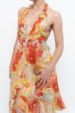 Load image into Gallery viewer, Vintage x Made in Romania x MISS SIXTY Silk Floral Halter Midi Dress (M, L)