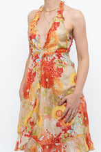 Load image into Gallery viewer, Vintage x Made in Romania x MISS SIXTY Silk Floral Halter Midi Dress (M, L)