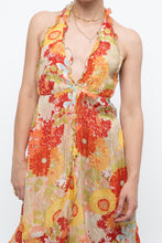 Load image into Gallery viewer, Vintage x Made in Romania x MISS SIXTY Silk Floral Halter Midi Dress (M, L)