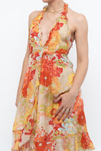 Load image into Gallery viewer, Vintage x Made in Romania x MISS SIXTY Silk Floral Halter Midi Dress (M, L)