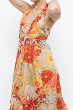Load image into Gallery viewer, Vintage x Made in Romania x MISS SIXTY Silk Floral Halter Midi Dress (M, L)