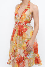Load image into Gallery viewer, Vintage x Made in Romania x MISS SIXTY Silk Floral Halter Midi Dress (M, L)
