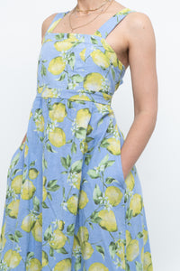 Modern x Made in Italy x Linen, Cotton-blend Lemon Patterned Maxi Dress (M, L)