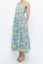 Load image into Gallery viewer, Modern x Made in Italy x Linen, Cotton-blend Lemon Patterned Maxi Dress (M, L)