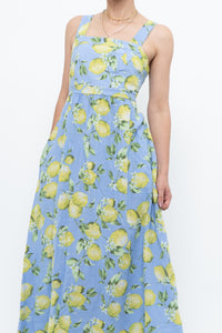 Modern x Made in Italy x Linen, Cotton-blend Lemon Patterned Maxi Dress (M, L)