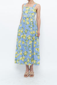 Modern x Made in Italy x Linen, Cotton-blend Lemon Patterned Maxi Dress (M, L)