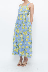 Modern x Made in Italy x Linen, Cotton-blend Lemon Patterned Maxi Dress (M, L)
