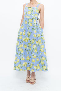 Modern x Made in Italy x Linen, Cotton-blend Lemon Patterned Maxi Dress (M, L)