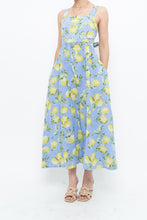 Load image into Gallery viewer, Modern x Made in Italy x Linen, Cotton-blend Lemon Patterned Maxi Dress (M, L)