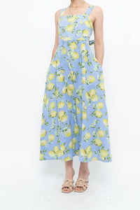 Modern x Made in Italy x Linen, Cotton-blend Lemon Patterned Maxi Dress (M, L)