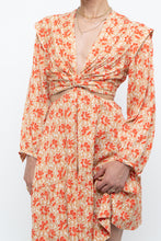 Load image into Gallery viewer, JOIE x Orange Long Sleeve Patterned Cutout Dress (S, M)