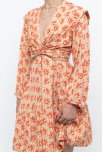 Load image into Gallery viewer, JOIE x Orange Long Sleeve Patterned Cutout Dress (S, M)