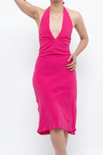 Load image into Gallery viewer, Vintage x Hot Pink Polka Dot Halter Midi Dress (XS, S)