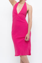 Load image into Gallery viewer, Vintage x Hot Pink Polka Dot Halter Midi Dress (XS, S)