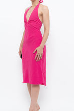Load image into Gallery viewer, Vintage x Hot Pink Polka Dot Halter Midi Dress (XS, S)