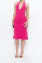 Load image into Gallery viewer, Vintage x Hot Pink Polka Dot Halter Midi Dress (XS, S)