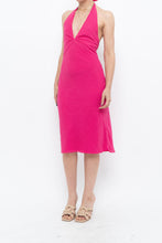 Load image into Gallery viewer, Vintage x Hot Pink Polka Dot Halter Midi Dress (XS, S)