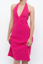 Load image into Gallery viewer, Vintage x Hot Pink Polka Dot Halter Midi Dress (XS, S)