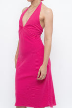 Load image into Gallery viewer, Vintage x Hot Pink Polka Dot Halter Midi Dress (XS, S)