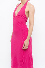 Load image into Gallery viewer, Vintage x Hot Pink Polka Dot Halter Midi Dress (XS, S)